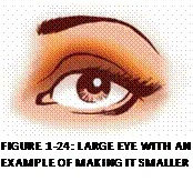 Подпись: FIGURE 1-24: LARGE EYE WITH AN EXAMPLE OF MAKING IT SMALLER 