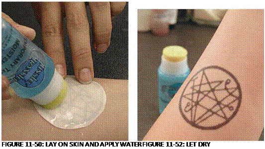 Подпись: FIGURE 11-50: LAY ON SKIN AND APPLY WATER FIGURE 11-52: LET DRY 